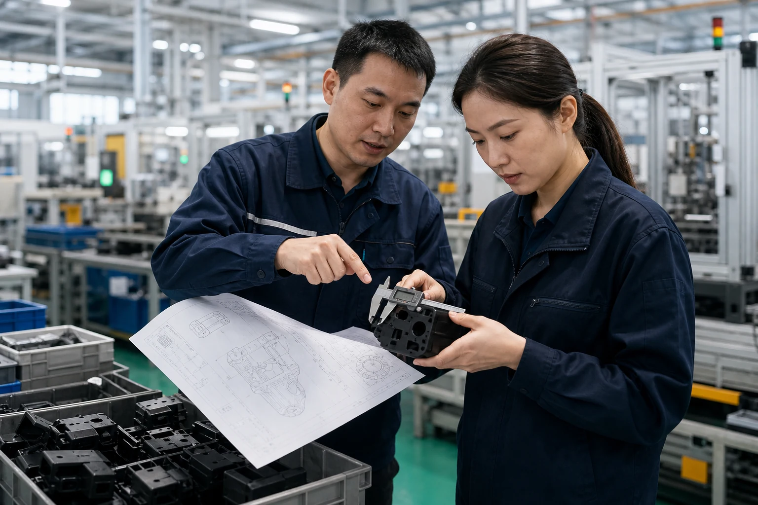 Product inspection and measurement inside a manufacturing facility